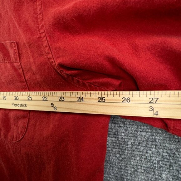 Orvis Hemp Tencel Blend Mens Short Sleeve Button Up Shirt Large Orange Red - Picture 6 of 11